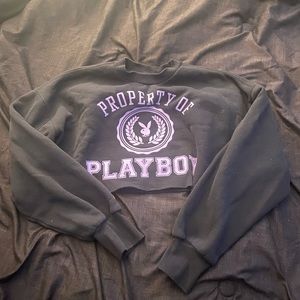 Missguided Playboy Cropped Sweatshirt